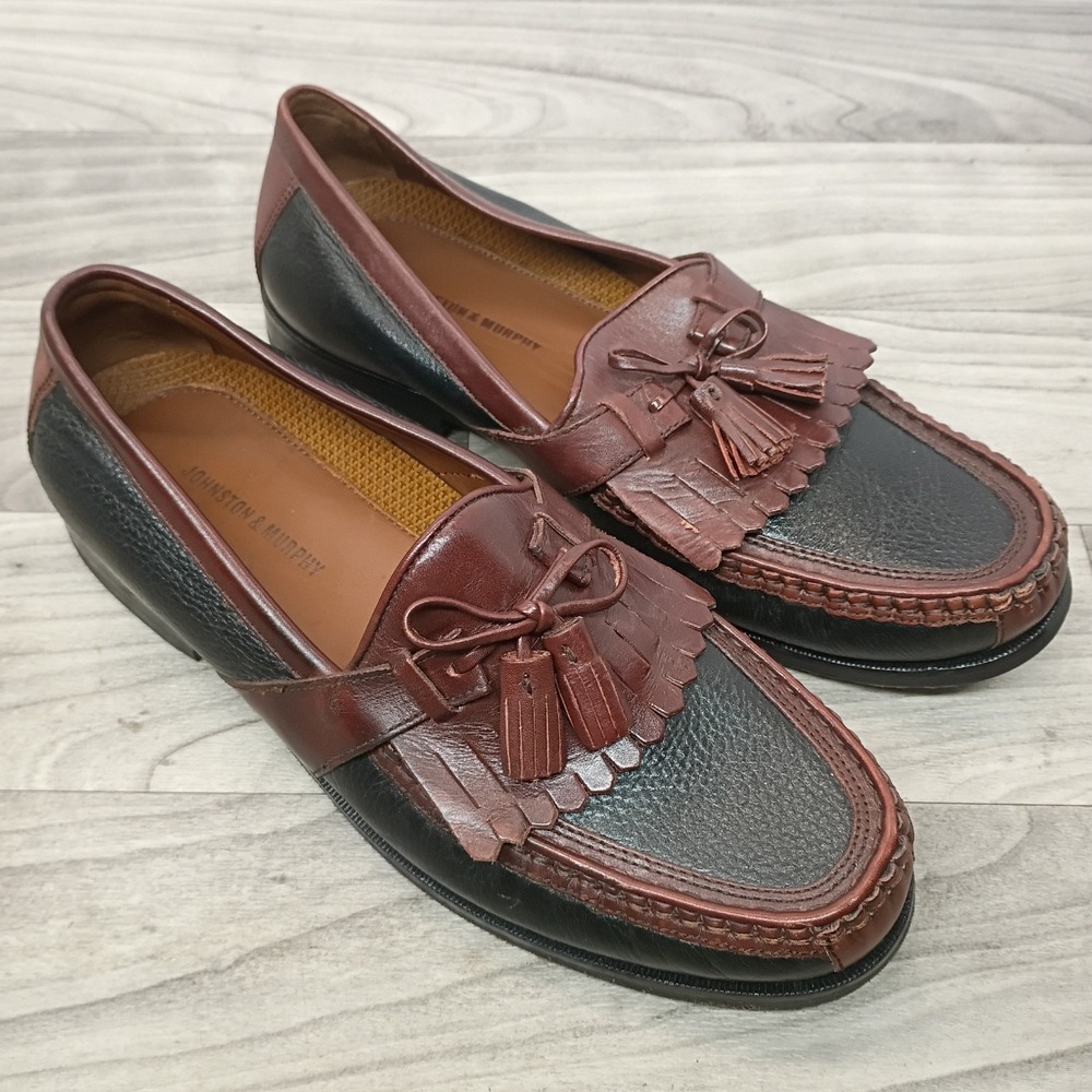 Johnston & Murphy Aragon II Kiltie Tassel Loafers Two Tone Leather Men's 10 M